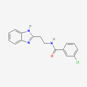 molecular formula C16H14ClN3O B5509549 N-[2-(1H-benzimidazol-2-yl)ethyl]-3-chlorobenzamide 