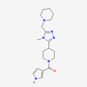 molecular formula C19H28N6O B5509562 4-[4-methyl-5-(piperidin-1-ylmethyl)-4H-1,2,4-triazol-3-yl]-1-(1H-pyrrol-3-ylcarbonyl)piperidine 
