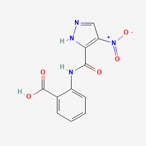 molecular formula C11H8N4O5 B5509573 2-{[(4-硝基-1H-吡唑-5-基)羰基]氨基}苯甲酸 