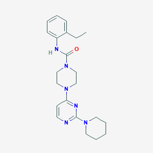 molecular formula C22H30N6O B5509578 N-(2-ethylphenyl)-4-[2-(1-piperidinyl)-4-pyrimidinyl]-1-piperazinecarboxamide 