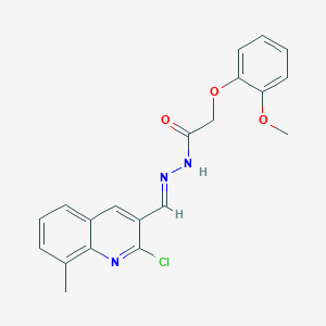 molecular formula C20H18ClN3O3 B5509624 N'-[(2-chloro-8-methyl-3-quinolinyl)methylene]-2-(2-methoxyphenoxy)acetohydrazide 