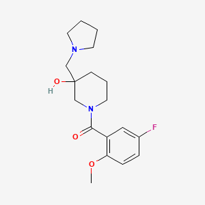 molecular formula C18H25FN2O3 B5509628 1-(5-fluoro-2-methoxybenzoyl)-3-(pyrrolidin-1-ylmethyl)piperidin-3-ol 