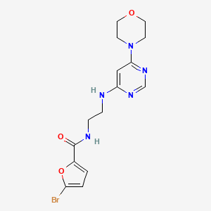 molecular formula C15H18BrN5O3 B5509637 5-bromo-N-(2-{[6-(4-morpholinyl)-4-pyrimidinyl]amino}ethyl)-2-furamide 