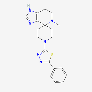 molecular formula C19H22N6S B5509641 5-methyl-1'-(5-phenyl-1,3,4-thiadiazol-2-yl)-1,5,6,7-tetrahydrospiro[imidazo[4,5-c]pyridine-4,4'-piperidine] 
