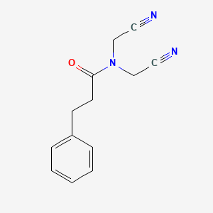 molecular formula C13H13N3O B5509646 N,N-bis(cyanomethyl)-3-phenylpropanamide 