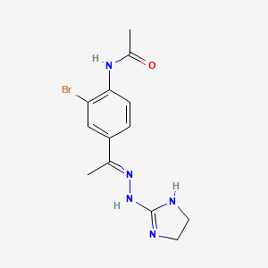 N-{2-bromo-4-[N-(4,5-dihydro-1H-imidazol-2-yl)ethanehydrazonoyl]phenyl}acetamide