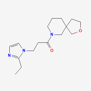 molecular formula C16H25N3O2 B5509684 7-[3-(2-乙基-1H-咪唑-1-基)丙酰基]-2-氧杂-7-氮杂螺[4.5]癸烷 