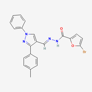 molecular formula C22H17BrN4O2 B5509704 5-溴-N'-{[3-(4-甲基苯基)-1-苯基-1H-吡唑-4-基]亚甲基}-2-呋喃酰肼 