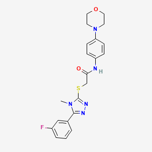 molecular formula C21H22FN5O2S B5509729 2-{[5-(3-fluorophenyl)-4-methyl-4H-1,2,4-triazol-3-yl]thio}-N-[4-(4-morpholinyl)phenyl]acetamide 