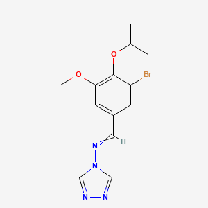 molecular formula C13H15BrN4O2 B5509752 N-(3-bromo-4-isopropoxy-5-methoxybenzylidene)-4H-1,2,4-triazol-4-amine 