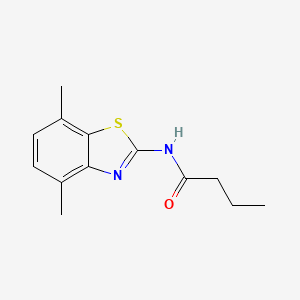 molecular formula C13H16N2OS B5509777 N-(4,7-dimethyl-1,3-benzothiazol-2-yl)butanamide 