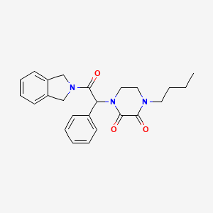 molecular formula C24H27N3O3 B5509785 1-丁基-4-[2-(1,3-二氢-2H-异吲哚-2-基)-2-氧代-1-苯乙基]哌嗪-2,3-二酮 