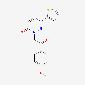 molecular formula C17H14N2O3S B5509823 2-[2-(4-methoxyphenyl)-2-oxoethyl]-6-(2-thienyl)-3(2H)-pyridazinone 