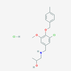 molecular formula C19H25Cl2NO3 B5509826 1-({3-chloro-5-methoxy-4-[(4-methylbenzyl)oxy]benzyl}amino)-2-propanol hydrochloride 