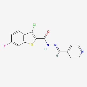molecular formula C15H9ClFN3OS B5509854 3-chloro-6-fluoro-N'-(4-pyridinylmethylene)-1-benzothiophene-2-carbohydrazide 