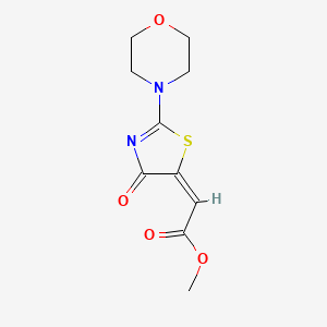 molecular formula C10H12N2O4S B5509872 methyl [2-(4-morpholinyl)-4-oxo-1,3-thiazol-5(4H)-ylidene]acetate 