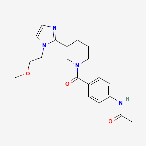 molecular formula C20H26N4O3 B5509877 N-[4-({3-[1-(2-methoxyethyl)-1H-imidazol-2-yl]-1-piperidinyl}carbonyl)phenyl]acetamide 