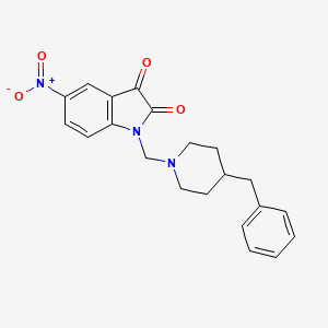 molecular formula C21H21N3O4 B5509888 1-[(4-benzyl-1-piperidinyl)methyl]-5-nitro-1H-indole-2,3-dione 