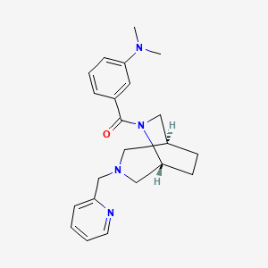 molecular formula C22H28N4O B5509893 N,N-dimethyl-3-{[(1S*,5R*)-3-(2-pyridinylmethyl)-3,6-diazabicyclo[3.2.2]non-6-yl]carbonyl}aniline 