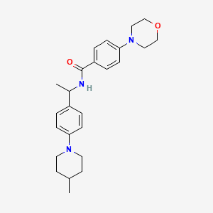molecular formula C25H33N3O2 B5509915 N-{1-[4-(4-甲基-1-哌啶基)苯基]乙基}-4-(4-吗啉基)苯甲酰胺 