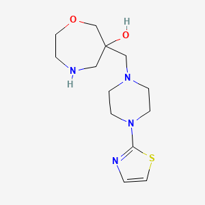 molecular formula C13H22N4O2S B5509923 6-{[4-(1,3-thiazol-2-yl)-1-piperazinyl]methyl}-1,4-oxazepan-6-ol dihydrochloride 