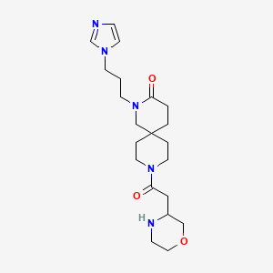 molecular formula C21H33N5O3 B5509936 2-[3-(1H-imidazol-1-yl)propyl]-9-(3-morpholinylacetyl)-2,9-diazaspiro[5.5]undecan-3-one dihydrochloride 