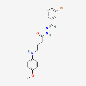 molecular formula C18H20BrN3O2 B5509954 N'-(3-bromobenzylidene)-4-[(4-methoxyphenyl)amino]butanohydrazide 