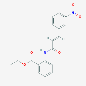 molecular formula C18H16N2O5 B5509972 ethyl 2-{[3-(3-nitrophenyl)acryloyl]amino}benzoate 