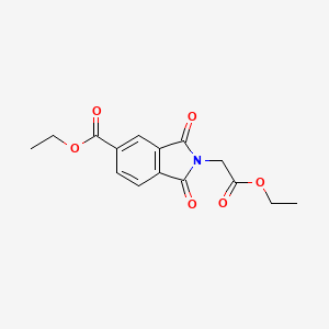 molecular formula C15H15NO6 B5509993 2-(2-乙氧基-2-氧代乙基)-1,3-二氧代-5-异吲哚啉甲酸乙酯 