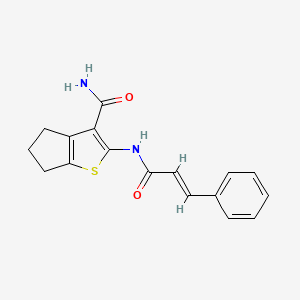 molecular formula C17H16N2O2S B5510009 2-(cinnamoylamino)-5,6-dihydro-4H-cyclopenta[b]thiophene-3-carboxamide 