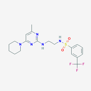 molecular formula C19H24F3N5O2S B5510026 N-(2-{[4-甲基-6-(1-哌啶基)-2-嘧啶基]氨基}乙基)-3-(三氟甲基)苯磺酰胺 