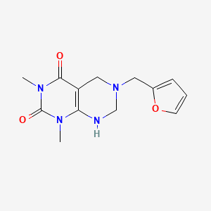 molecular formula C13H16N4O3 B5510077 6-(2-furylmethyl)-1,3-dimethyl-5,6,7,8-tetrahydropyrimido[4,5-d]pyrimidine-2,4(1H,3H)-dione 