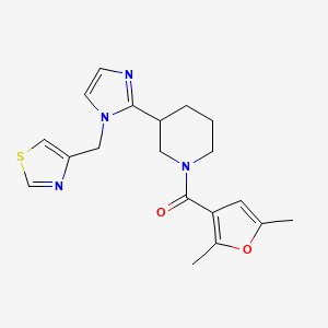 molecular formula C19H22N4O2S B5510096 1-(2,5-二甲基-3-呋喃甲酰)-3-[1-(1,3-噻唑-4-基甲基)-1H-咪唑-2-基]哌啶 