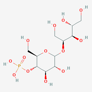 molecular formula C11H23O13P B055102 [(2R,3S,4R,5R)-4,5-dihydroxy-2-(hydroxymethyl)-6-[(2S,3R,4R)-1,3,4,5-tetrahydroxypentan-2-yl]oxyoxan-3-yl] dihydrogen phosphate CAS No. 121496-69-3