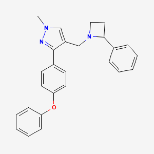 molecular formula C26H25N3O B5510231 1-甲基-3-(4-苯氧基苯基)-4-[(2-苯基-1-氮杂环丁基)甲基]-1H-吡唑 