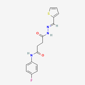 molecular formula C15H14FN3O2S B5510250 N-(4-fluorophenyl)-4-oxo-4-[2-(2-thienylmethylene)hydrazino]butanamide 
