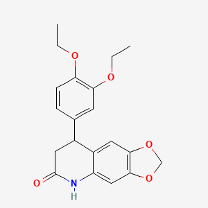 molecular formula C20H21NO5 B5510270 8-(3,4-二乙氧基苯基)-7,8-二氢[1,3]二氧杂环[4,5-g]喹啉-6(5H)-酮 