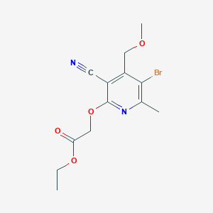 molecular formula C13H15BrN2O4 B5510280 ethyl {[5-bromo-3-cyano-4-(methoxymethyl)-6-methyl-2-pyridinyl]oxy}acetate 