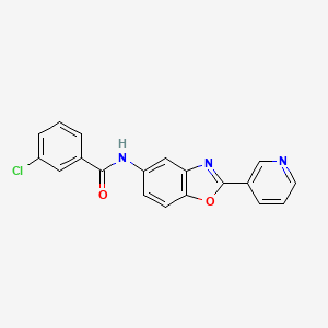 molecular formula C19H12ClN3O2 B5510310 3-氯-N-[2-(3-吡啶基)-1,3-苯并恶唑-5-基]苯甲酰胺 