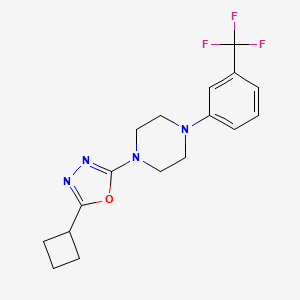 molecular formula C17H19F3N4O B5510323 1-(5-环丁基-1,3,4-恶二唑-2-基)-4-[3-(三氟甲基)苯基]哌嗪 