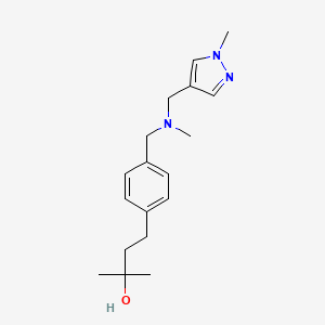 molecular formula C18H27N3O B5510343 2-methyl-4-[4-({methyl[(1-methyl-1H-pyrazol-4-yl)methyl]amino}methyl)phenyl]-2-butanol 