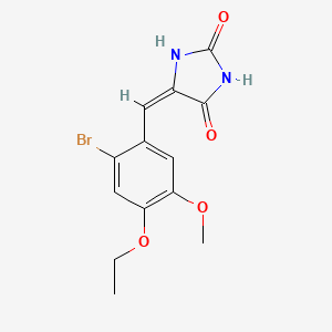molecular formula C13H13BrN2O4 B5510353 5-(2-bromo-4-ethoxy-5-methoxybenzylidene)-2,4-imidazolidinedione 