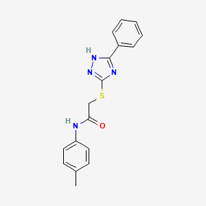 molecular formula C17H16N4OS B5510383 N-(4-methylphenyl)-2-[(5-phenyl-4H-1,2,4-triazol-3-yl)thio]acetamide 