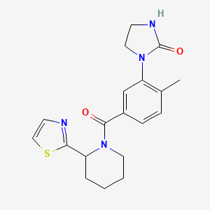 molecular formula C19H22N4O2S B5510407 1-(2-methyl-5-{[2-(1,3-thiazol-2-yl)-1-piperidinyl]carbonyl}phenyl)-2-imidazolidinone 