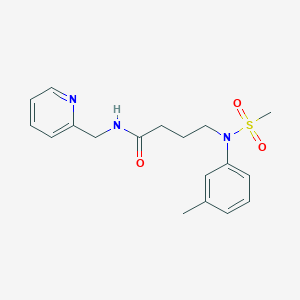 molecular formula C18H23N3O3S B5510410 4-[(3-methylphenyl)(methylsulfonyl)amino]-N-(2-pyridinylmethyl)butanamide 