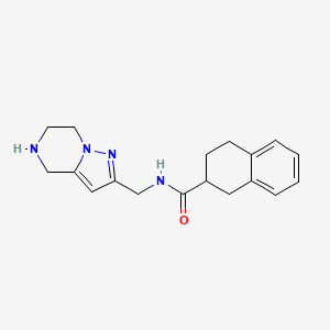molecular formula C18H22N4O B5510418 N-(4,5,6,7-tetrahydropyrazolo[1,5-a]pyrazin-2-ylmethyl)-1,2,3,4-tetrahydro-2-naphthalenecarboxamide hydrochloride 