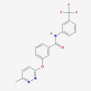 molecular formula C19H14F3N3O2 B5510423 3-[(6-methyl-3-pyridazinyl)oxy]-N-[3-(trifluoromethyl)phenyl]benzamide 