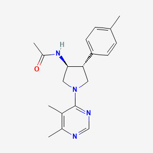 molecular formula C19H24N4O B5510492 N-[(3S*,4R*)-1-(5,6-二甲基-4-嘧啶基)-4-(4-甲基苯基)-3-吡咯烷基]乙酰胺 
