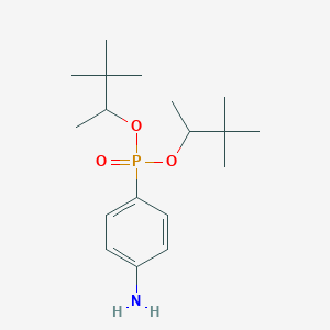 molecular formula C18H32NO3P B055105 4-[Bis(3,3-dimethylbutan-2-yloxy)phosphoryl]aniline CAS No. 114767-15-6