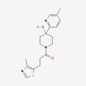 4-(5-methyl-2-pyridinyl)-1-[3-(4-methyl-1,3-thiazol-5-yl)propanoyl]-4-piperidinol
